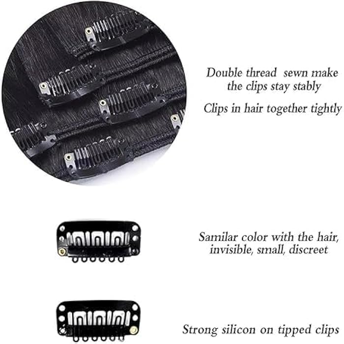 ECIF Body Wave Hair Extensions, Long Black to Brown Highlighted Hair Extensions Low Heat Blowouts Natural Looking - Image 2